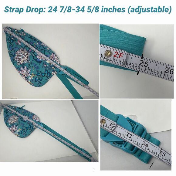 Vera Bradley Peacock Garden Sling Backpack Crossbody Quilted Blue Floral Bag main image 10